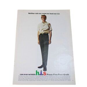 1965 h i s All American Mens Post Grads Pants Ad Print Advertisement 93476